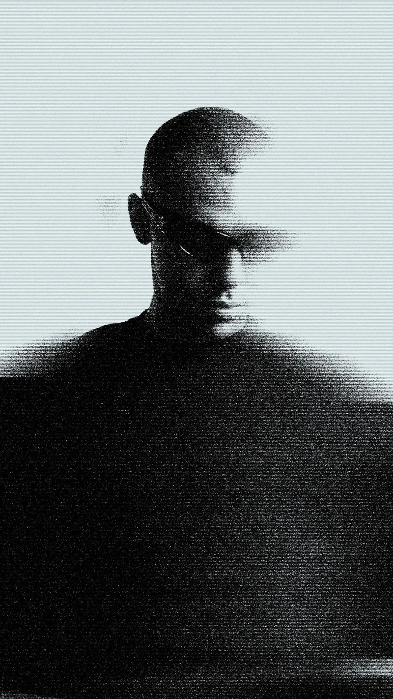 An abstract distorted silhouette — men's portrait